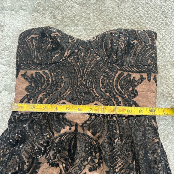 Dress the Population Black Sadie Sequin Lace Dress Strapless Lined XS NWT! - Picture 8 of 8